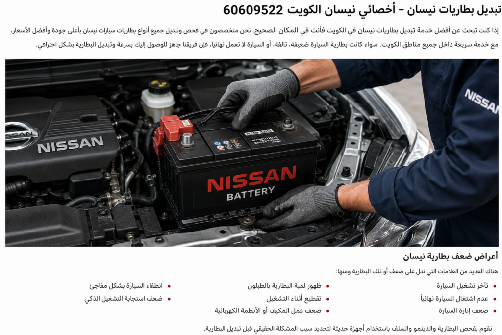 تبديل بطاريات نيسان